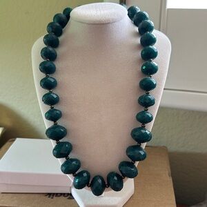 Elegant Dark Green Beaded Necklace